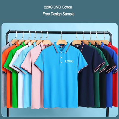 Zeefdruk op maat Logo effen kleur effen blanco Prime CVC katoenen poloshirts