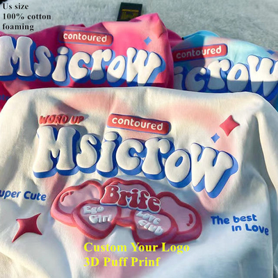 Custom 3D Puff Print T-shirt voor mannen in biologisch 100% katoenen stof en hoeveelheid 1000