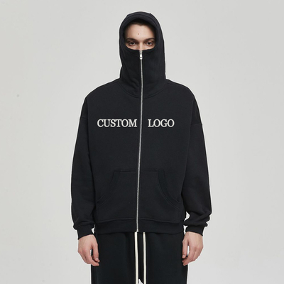 Hooded Collar Winter Warm Cotton Terry Borduurwerk Gemaskerde Ninja Hoodie voor koude dagen