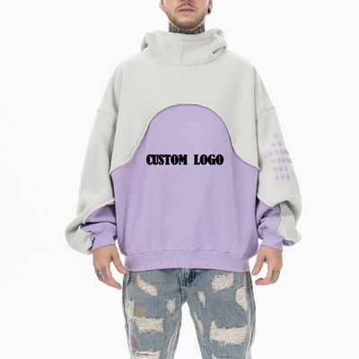 Puff Print Mensen Twee Tone Hoodie High Weight Warm fleece pullover hoodie Drop Schouder