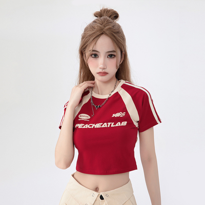 Weefmethode Gebreide Y2K-stijl Custom Vintage Girls Letter 3D Screen Puff Print T-shirts