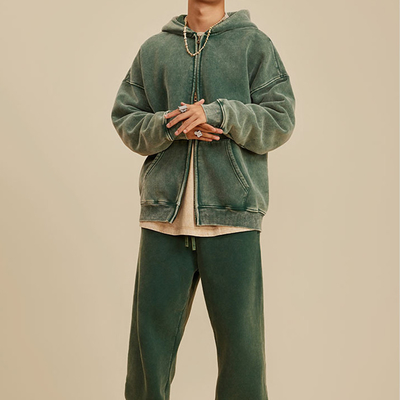 Custom Y2K Streetwear Vintage Double Zippers Hoodies met gedrukt patroon Full Zip Up