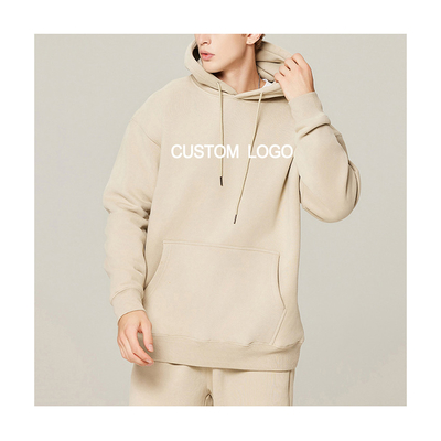 350G-700G Katoen Frans Terry vlies hoed sweatshirt oversized mannen losse drop schouder