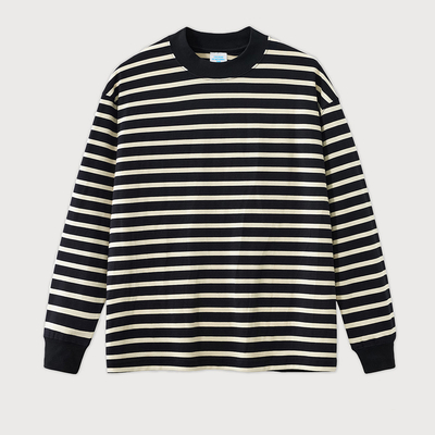Dames oversized oversize crew neck sweatshirt los Basic gestreepte T-shirt 100% katoen mannen