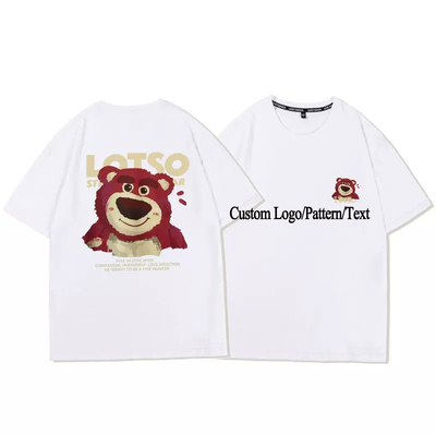 Aardbeienbeer Blanke vrouwen T-shirt 95% katoen korte mouw los gedrukt oversized T-shirt
