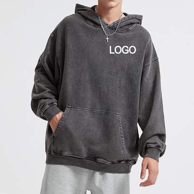 Vintage Hooded Sweatshirt Vervaagd Verdrietig Zuur Wassen 420Gsm Zwaargewicht 100 Cotton Blank Oversized