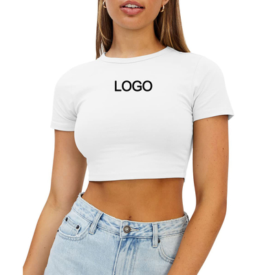 Op maat gemaakte slim fit trendy korte mouwen T-shirts voor tienermeisjes en vrouwen High Street