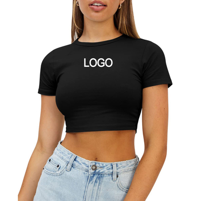 Y2K Ladies Club Short Tank Top Multi Colors O-neck Cotton Blank Fitness Tshirt Slim Crop Top Vrouwen