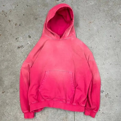 Custom Oversized Cropped Acid Wash Sun Fading Pullover Hoodie 500 Gsm Franse Terry Vintage Vintage