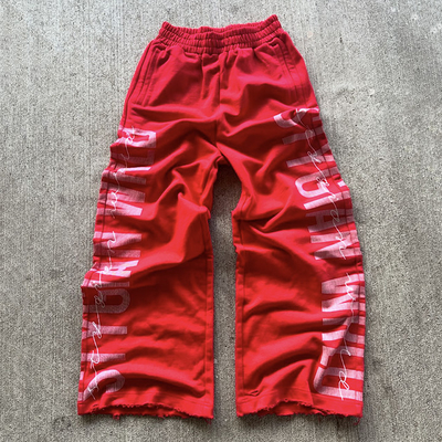 Mensen Sweatbroek Jogger Custom Side Printed Logo Heavyweight Cotton Baggy