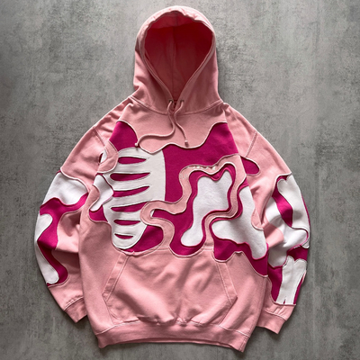 Custom Skull Skeleton Sweatshirts Pullover Hoodie 100% katoen Oversized Boxy Cropped Hoodies