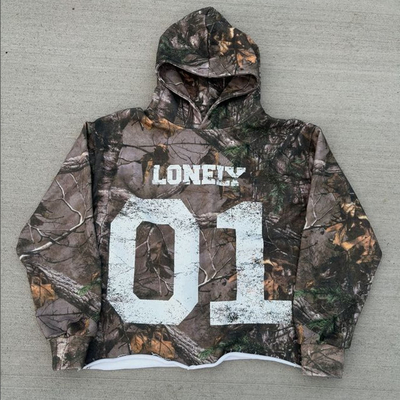 Unisex Overall Print Camouflage Hoodie in Custom Terry Cotton en Cropped Design