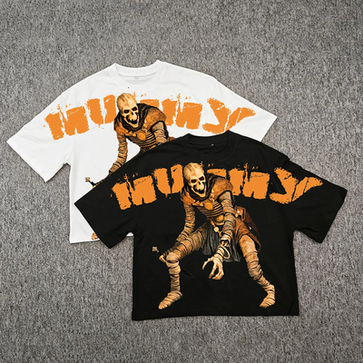 Custom Streetwear Oversized T-Shirt voor mannen Boxy Hip Hop 250 GSM Drop Graphic