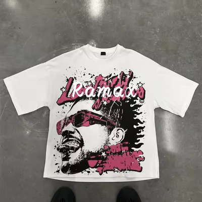 Gepersonaliseerd 200GSM 100% katoen Vintage Streetwear Boxy Cropped Tshirt Oversized Tee Screen Printing Grafisch Tshirt