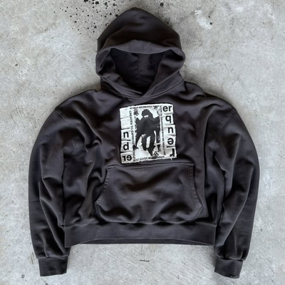 Custom Logo Zwaargewicht Katoenen Hoodies Patchwork Angstig Borduurwerk Straatkleding Oversized Boxy Pullover Hoodie voor mannen