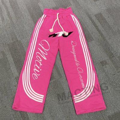 Custom Heren Streetwear 100% Katoen French Terry Zweetbroek Zongebleekt Zuurwas Zijstreep Baggy Uitlopende Zweetbroek
